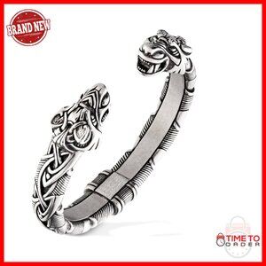 Adjustable Pewter Norse Arm Ring Viking Bracelet Handmade Pagan Jewelry Cuff